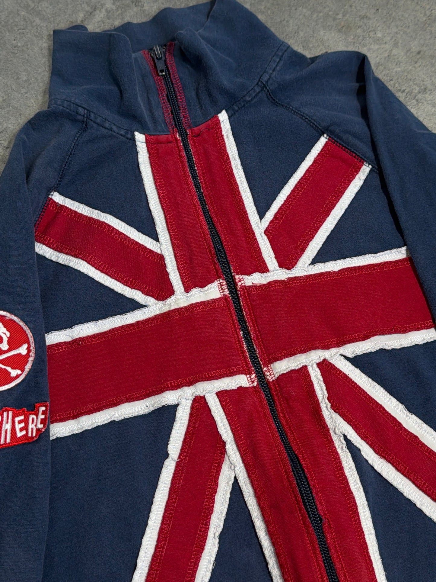 Fishbone UK Flag cropped zip up hoodie