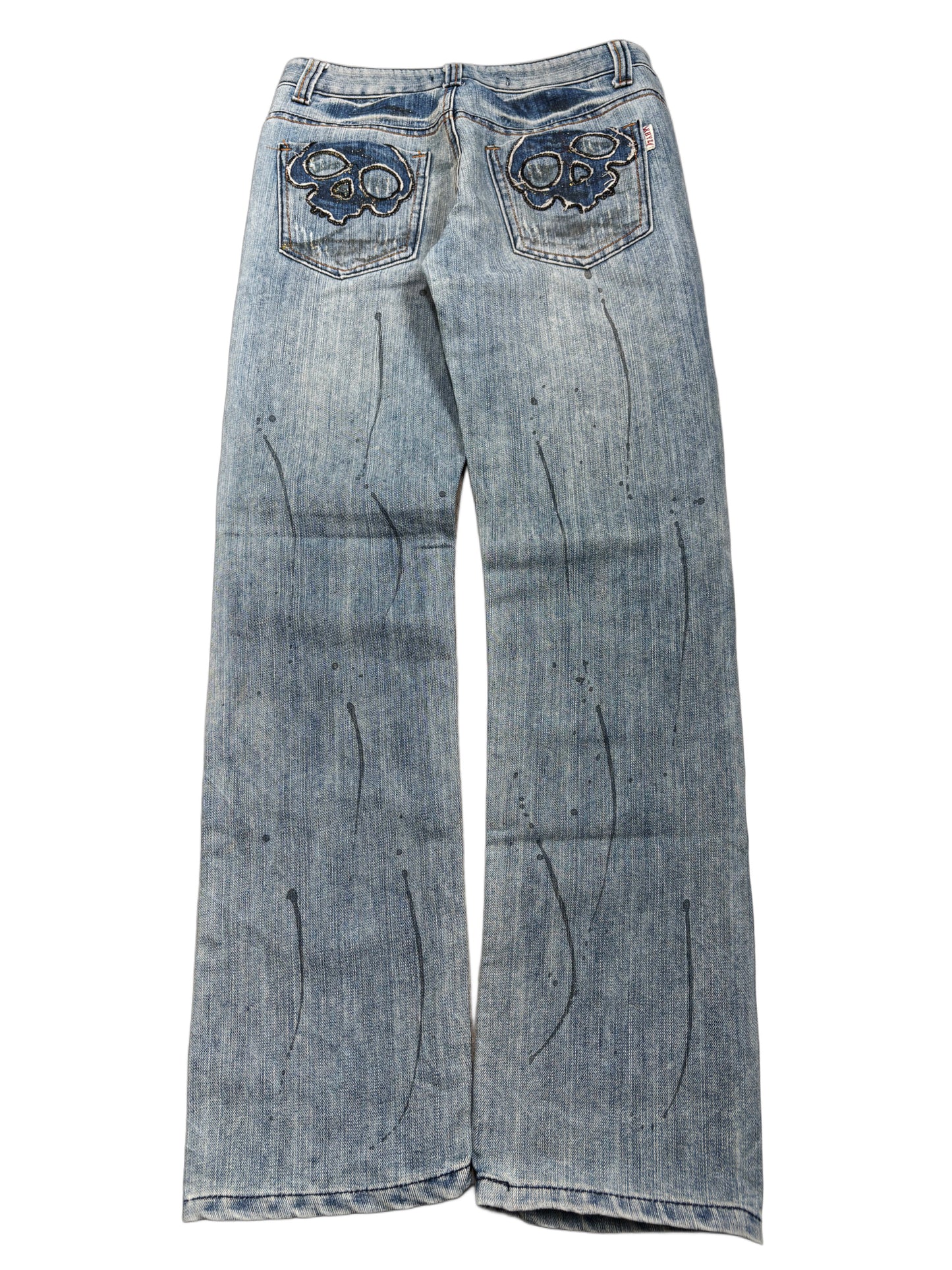 2000s Skull straight washed jeans