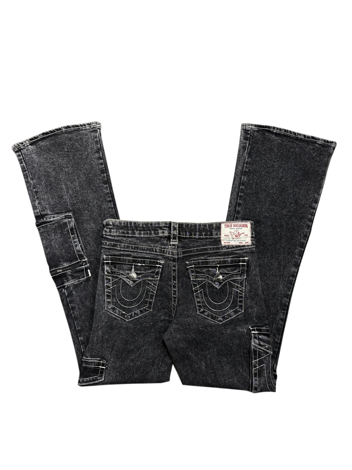 True Religion grey flare pockets jeans