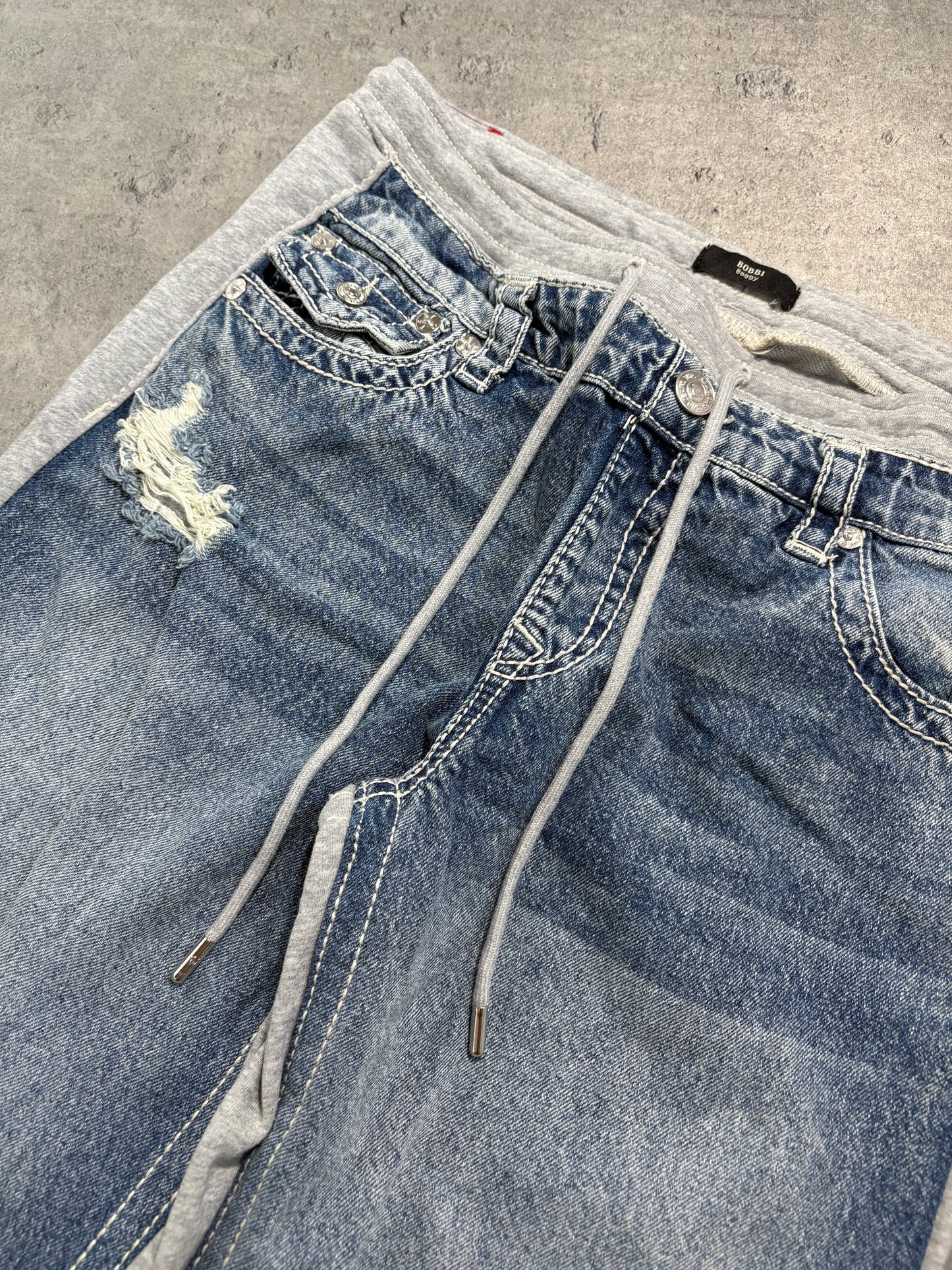 True Religion sweatpants baggy distressed jeans *rare*