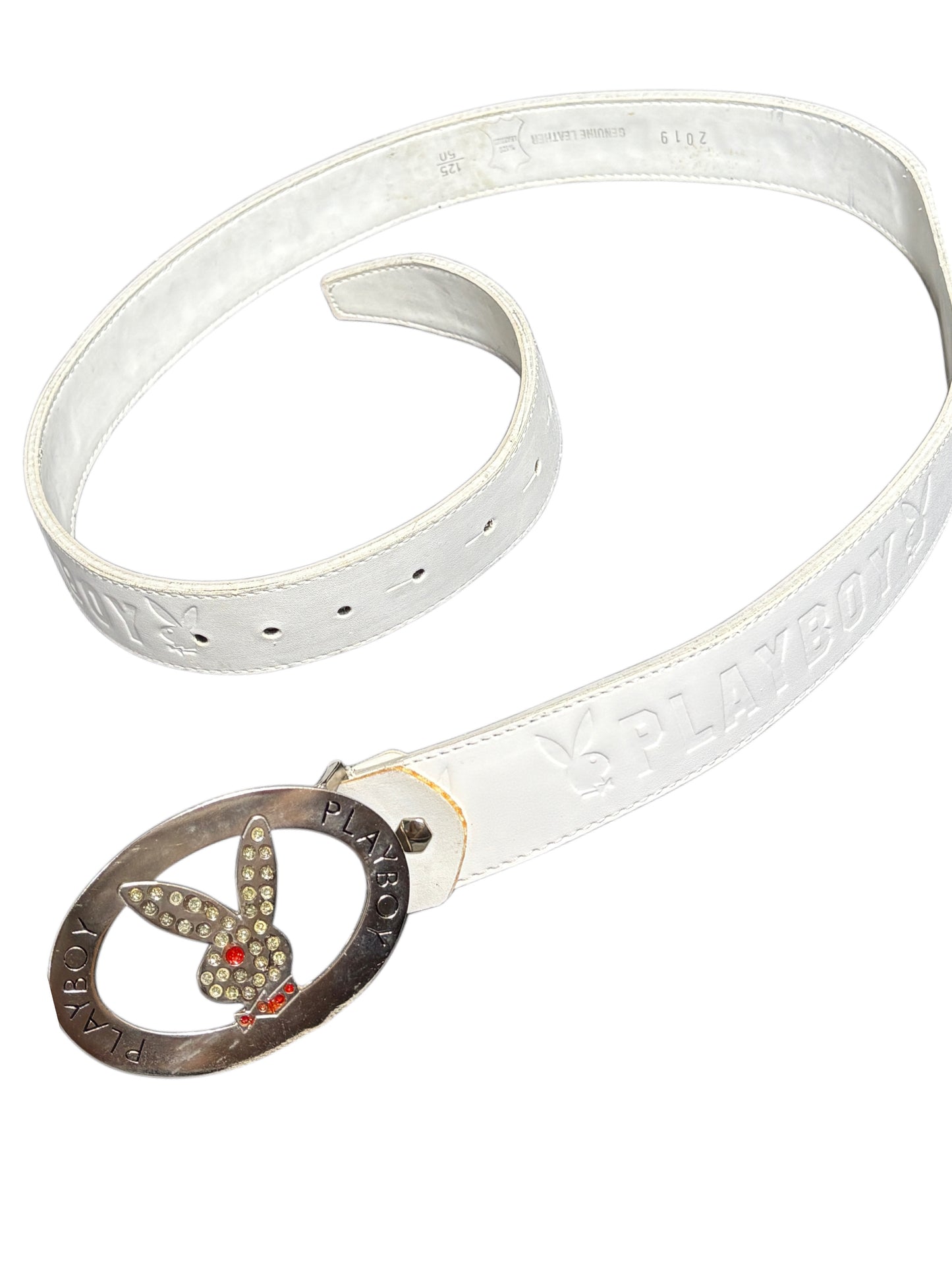 2000s Playboy Belt white
