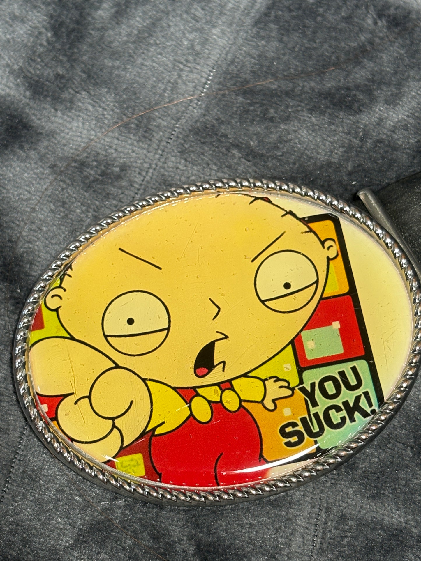 2000s *RARE* Family Guy Stewie Griffin „You Suck” Belt Pasek