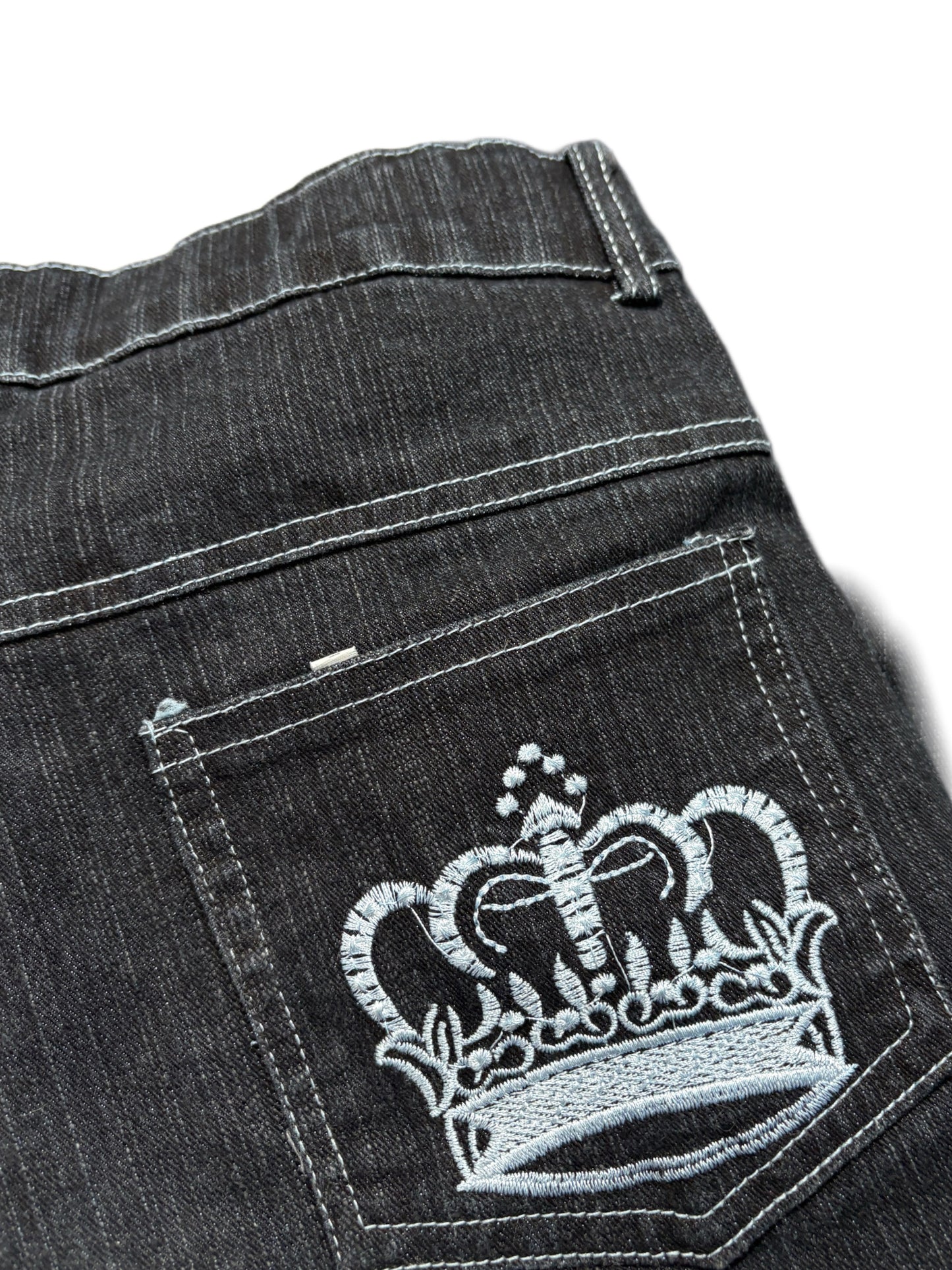 2000s washed crown jeans japan style