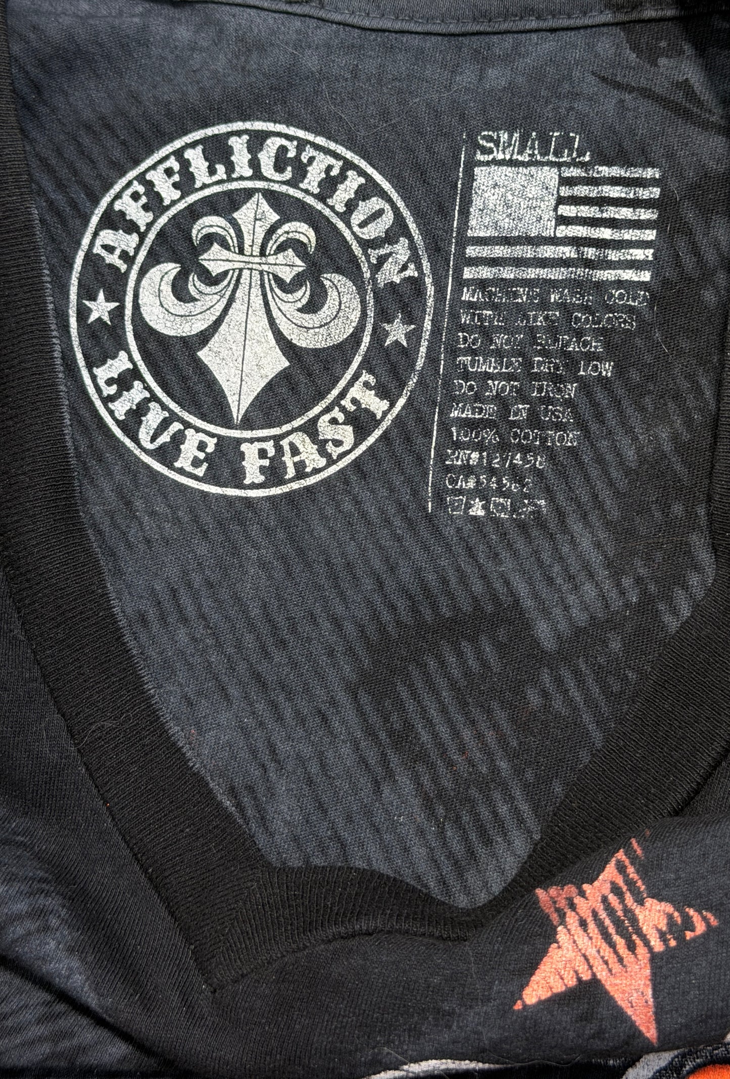 2000s Affliction cross t-shirt v neck