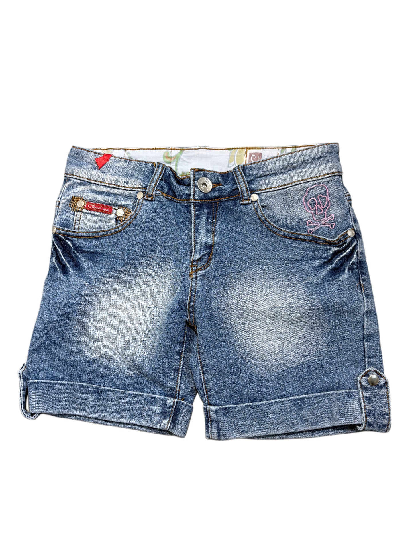 2000s Flowers washed jeans shorts