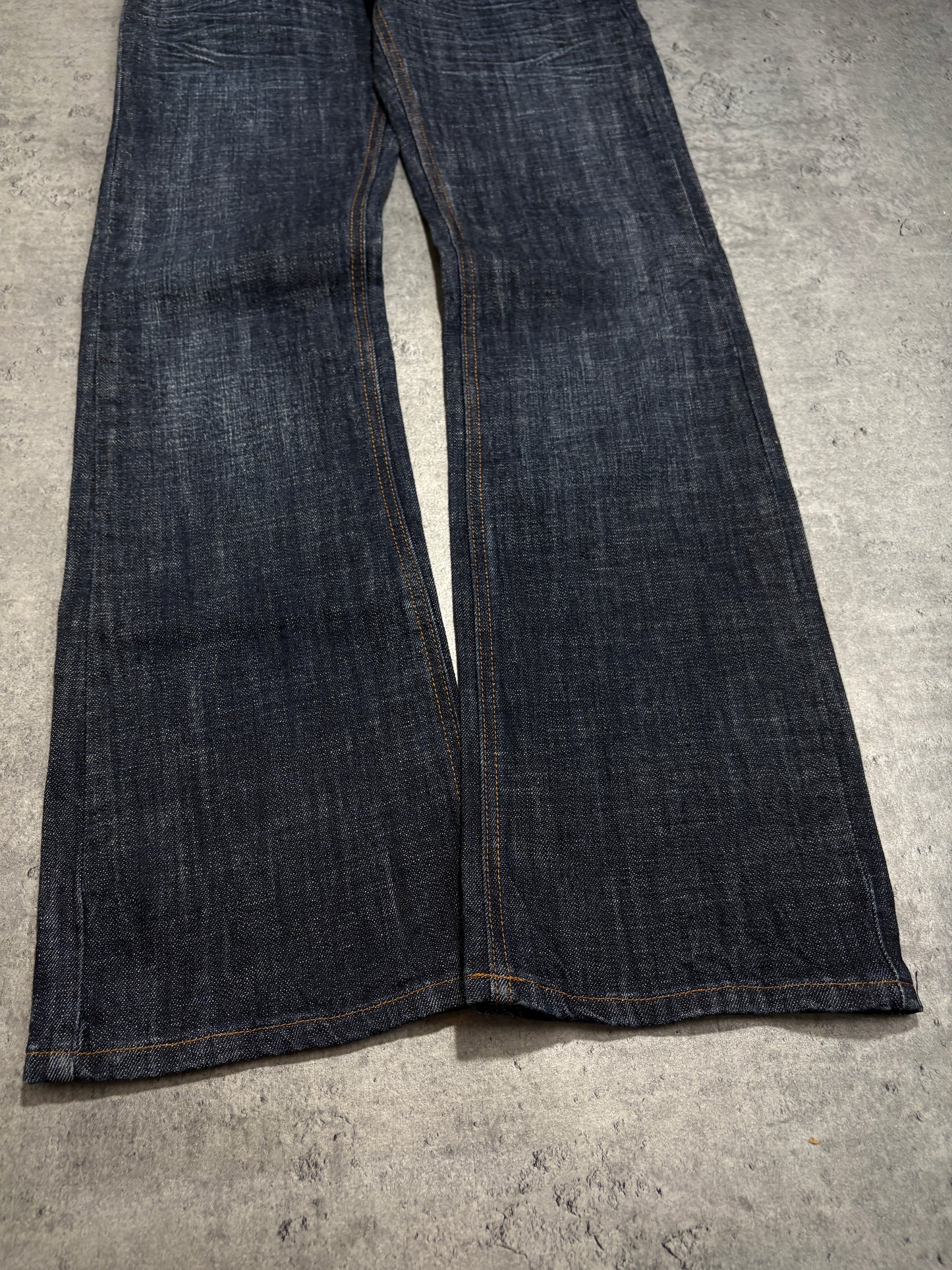 2000s Musketeer Flare Dark Distressed Y2k Jeans