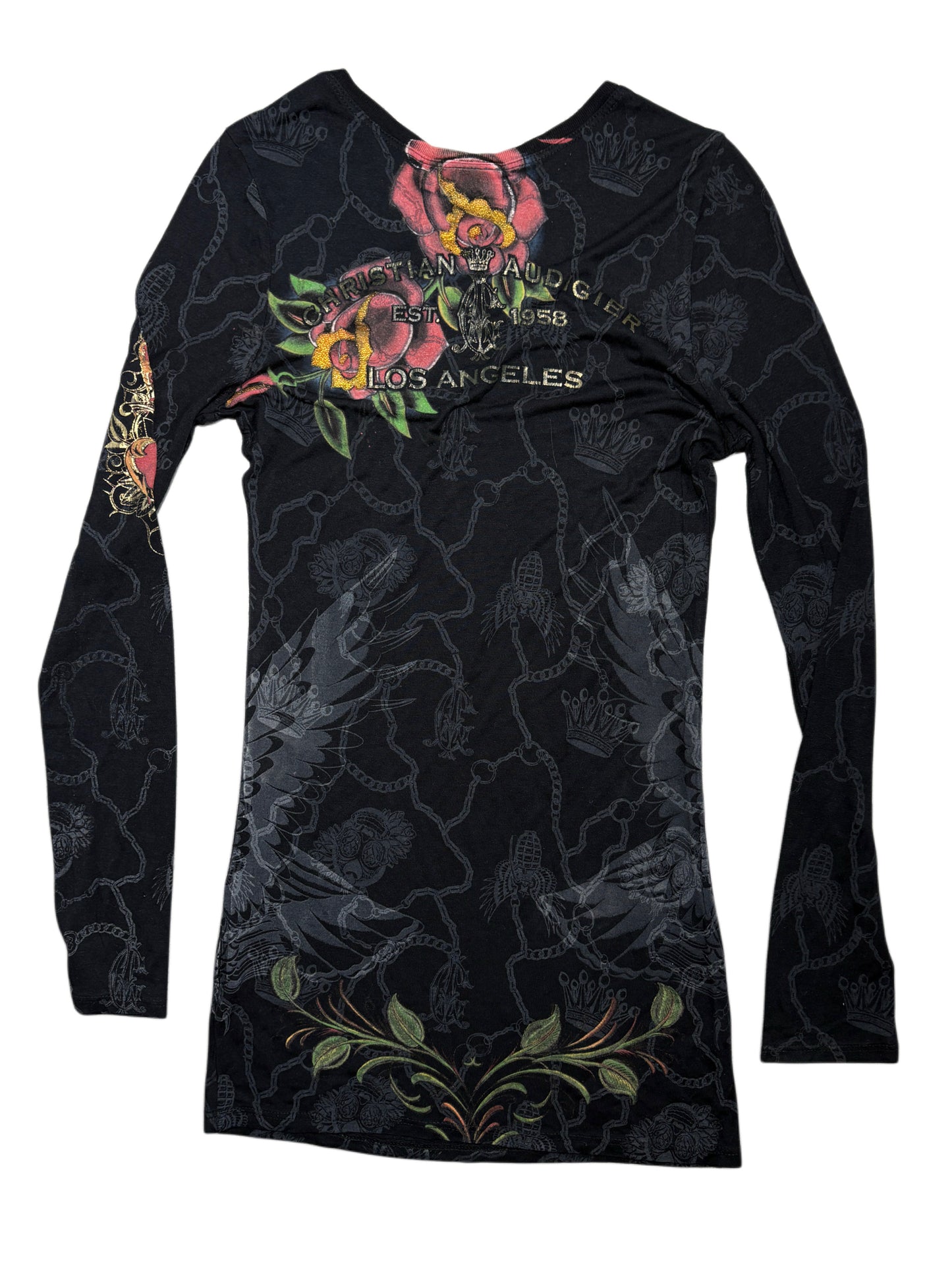 2000s Christian Audigier dress sukienka longsleeve