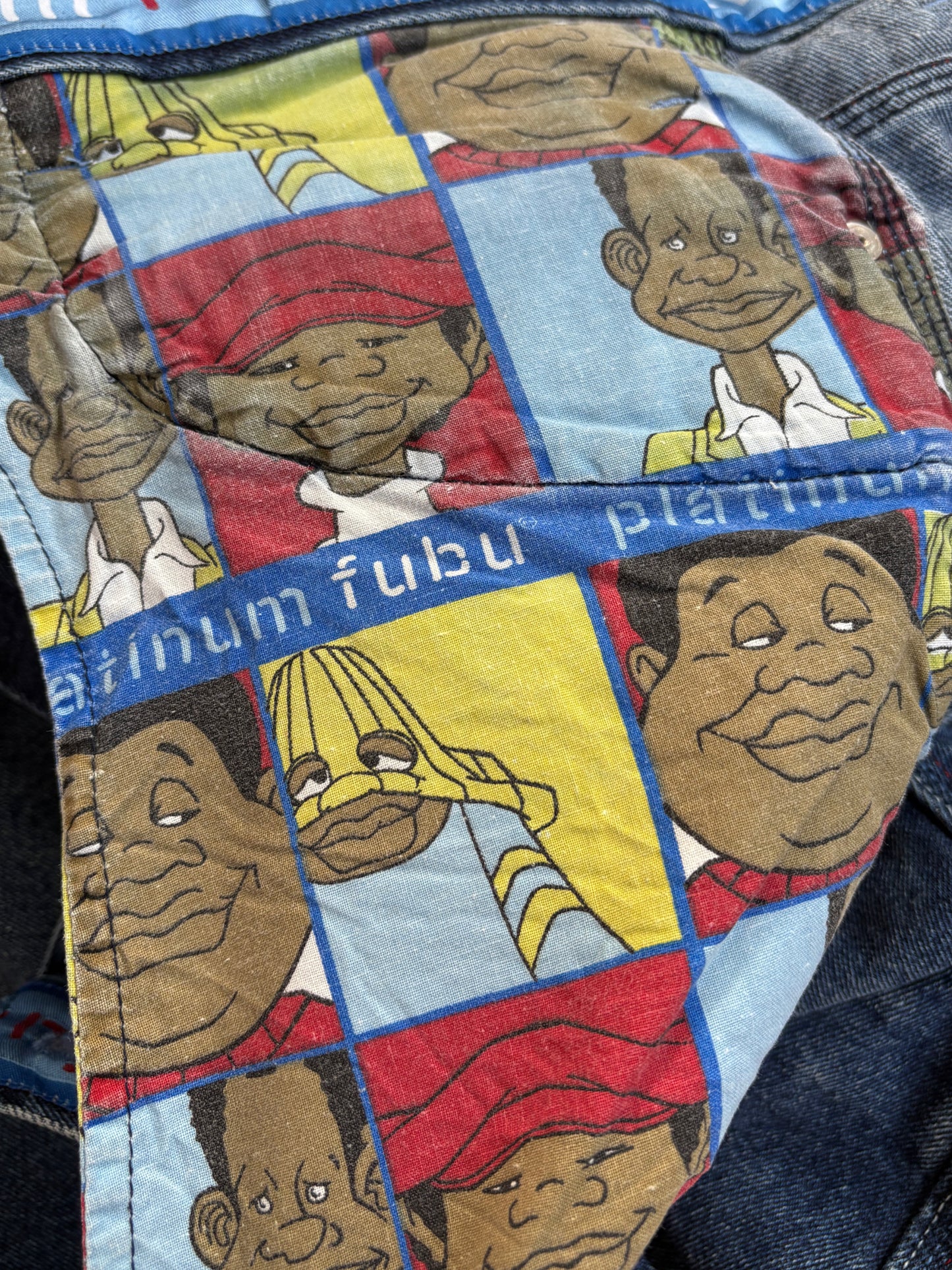 2000s *RARE* FUBU PLATINIUM FAT ALBERT BAGGY JEANS