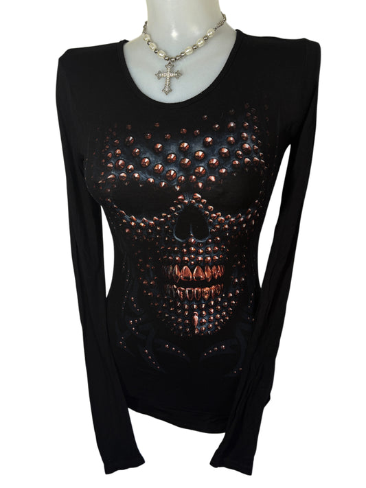 2000s Spiral Skull Mini Skirt