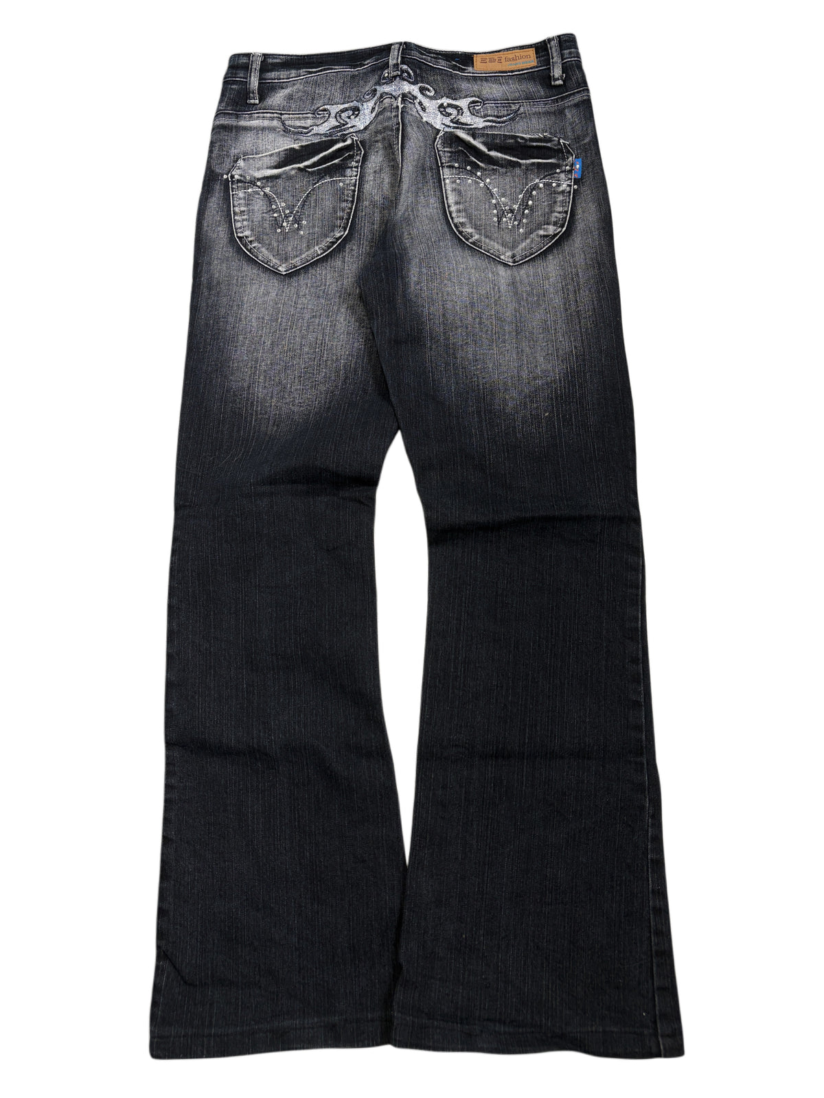 2000s Flare Tribal Y2K Washed Jeans