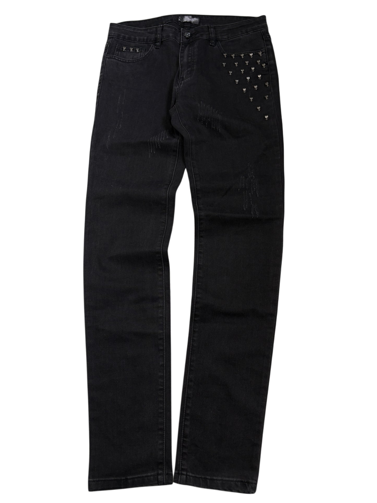 2000s alternative Rock Rebel Mini Skulls Jeans Goth