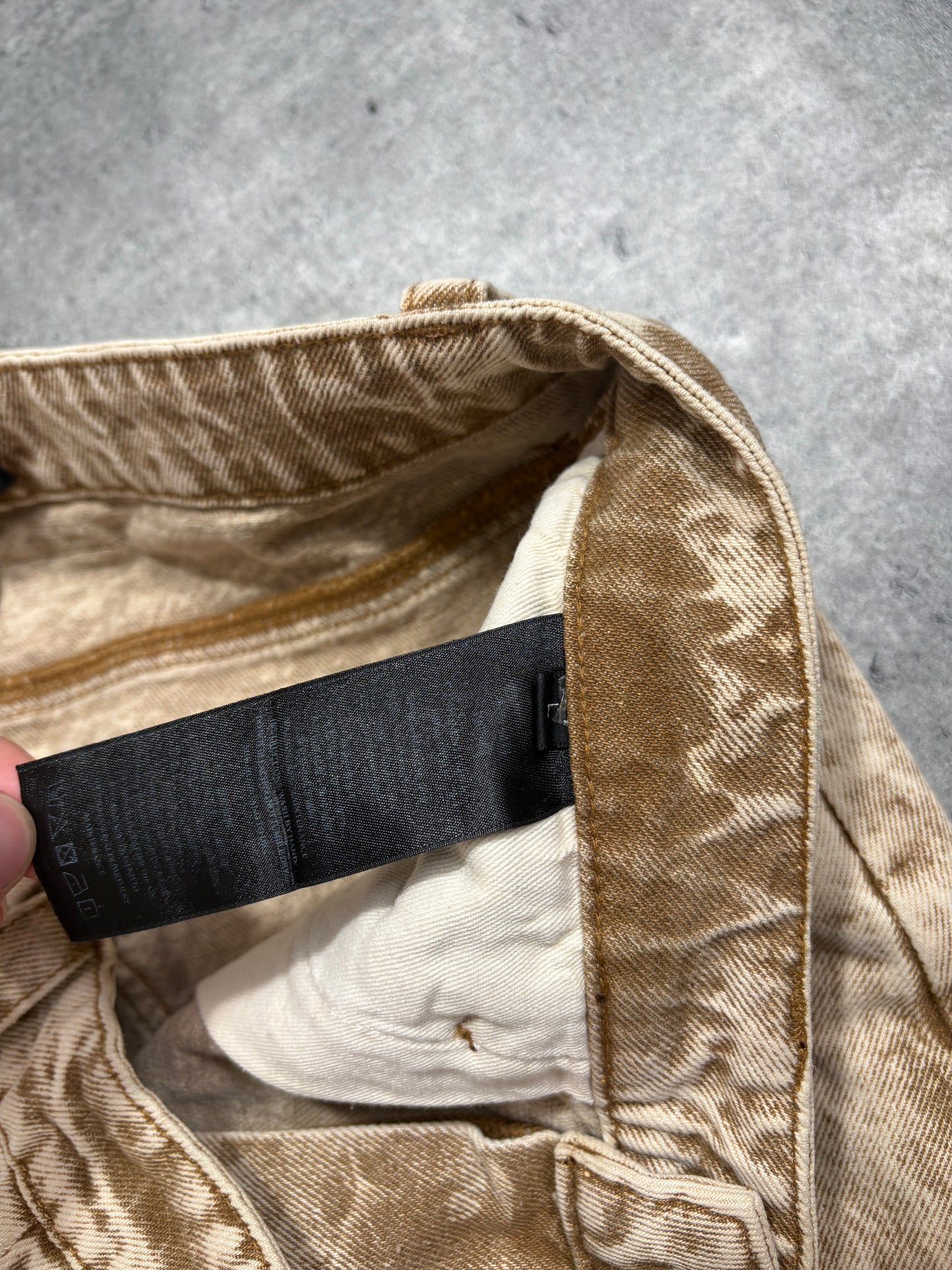 2000s Personsoul Beige Distressed Baggy Jeans