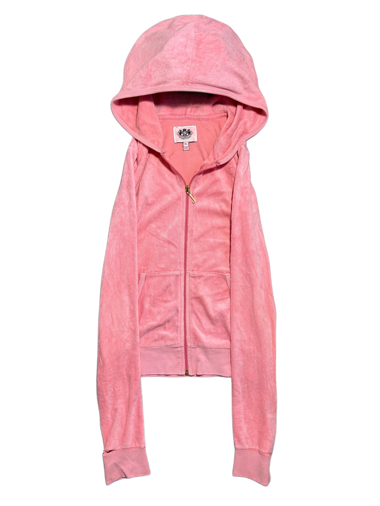 2000s Juicy Couture Welur Zip Up Hoodie pink