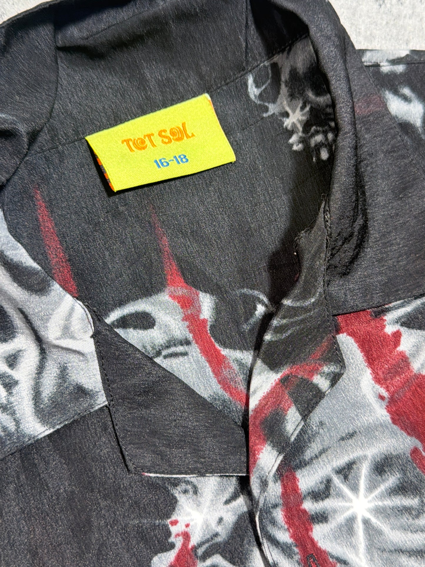 2000s Skull Flame Hawaiian Shirt
