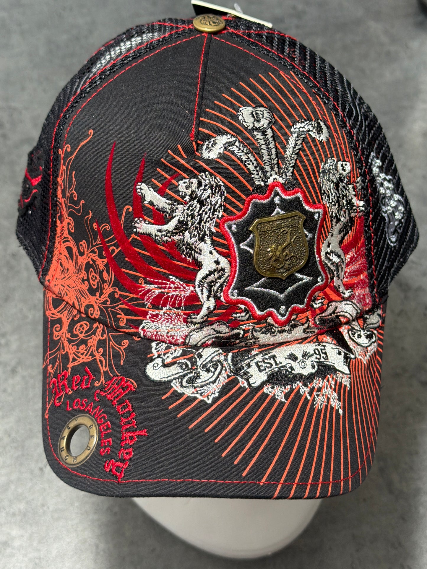 2000s Trucker Cap Red monkey black