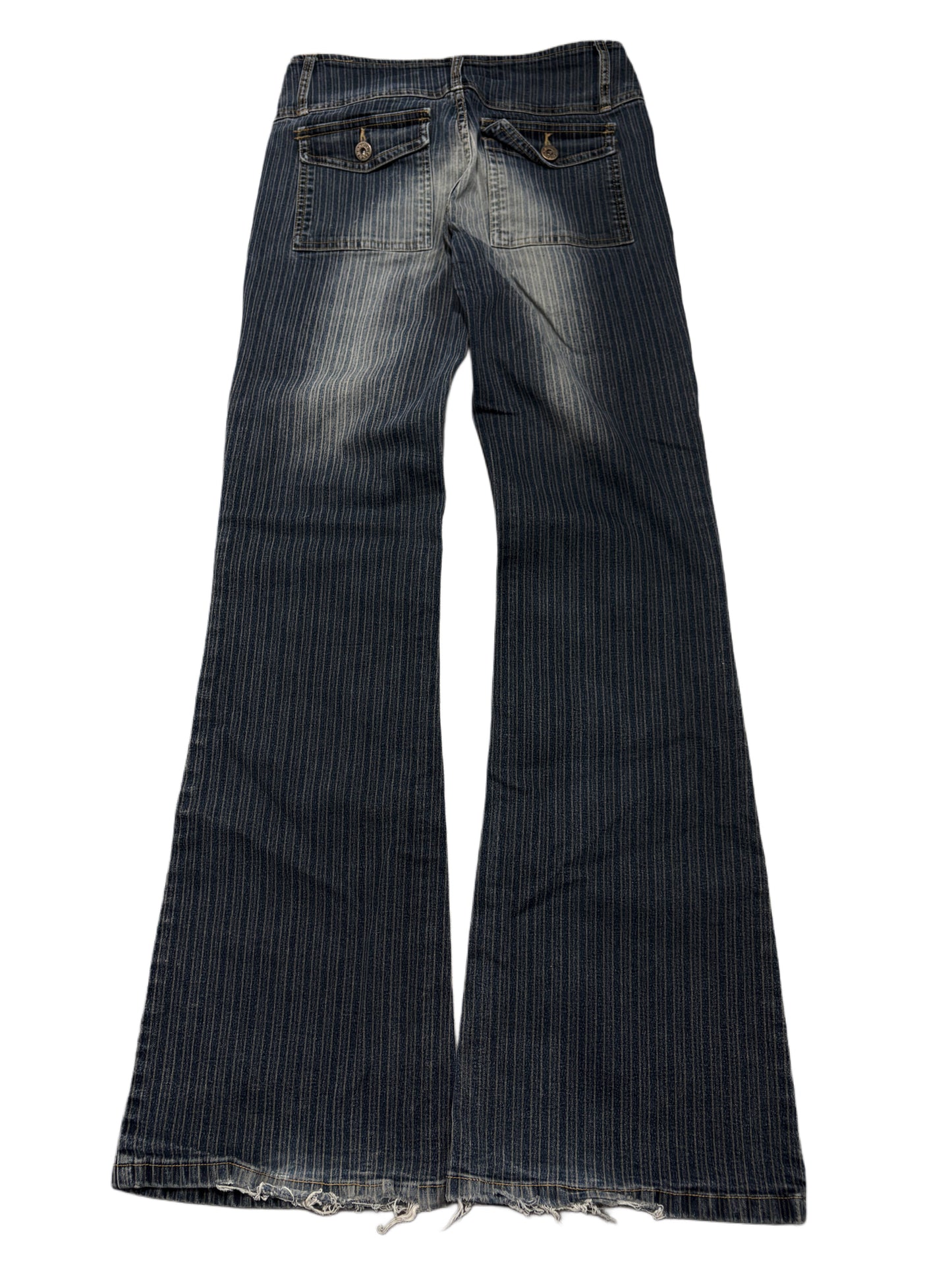 2000s Flare washed stripes dark grey pants flared y2k bootcut