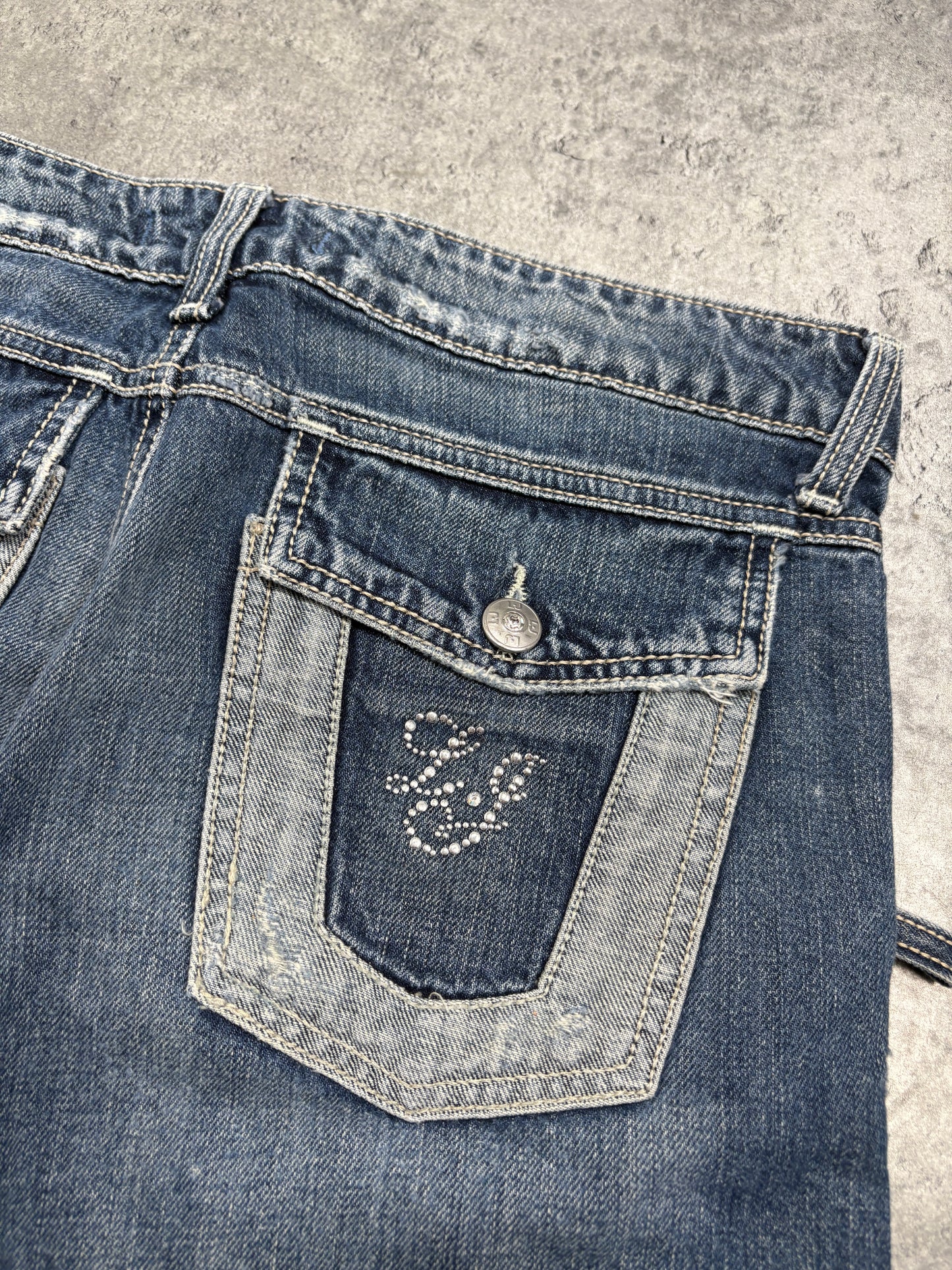 2000s Y2k Dark Denim shorts