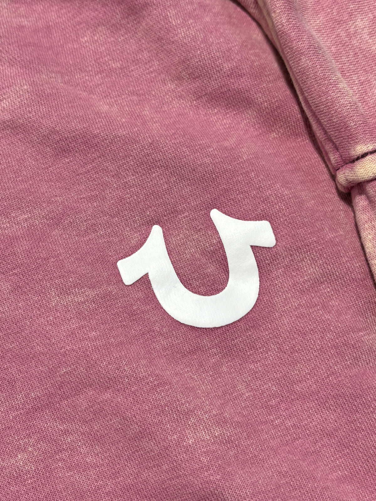 True Religion Pink Hoodie Washed Effect