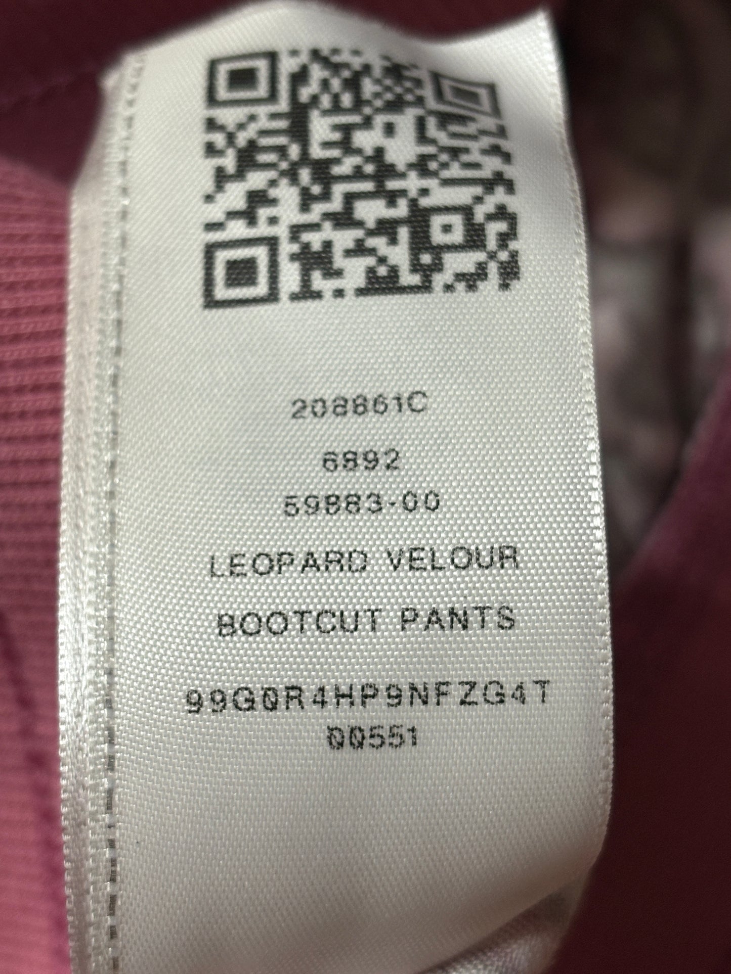 True Religion welur pink leopard pants *rare*