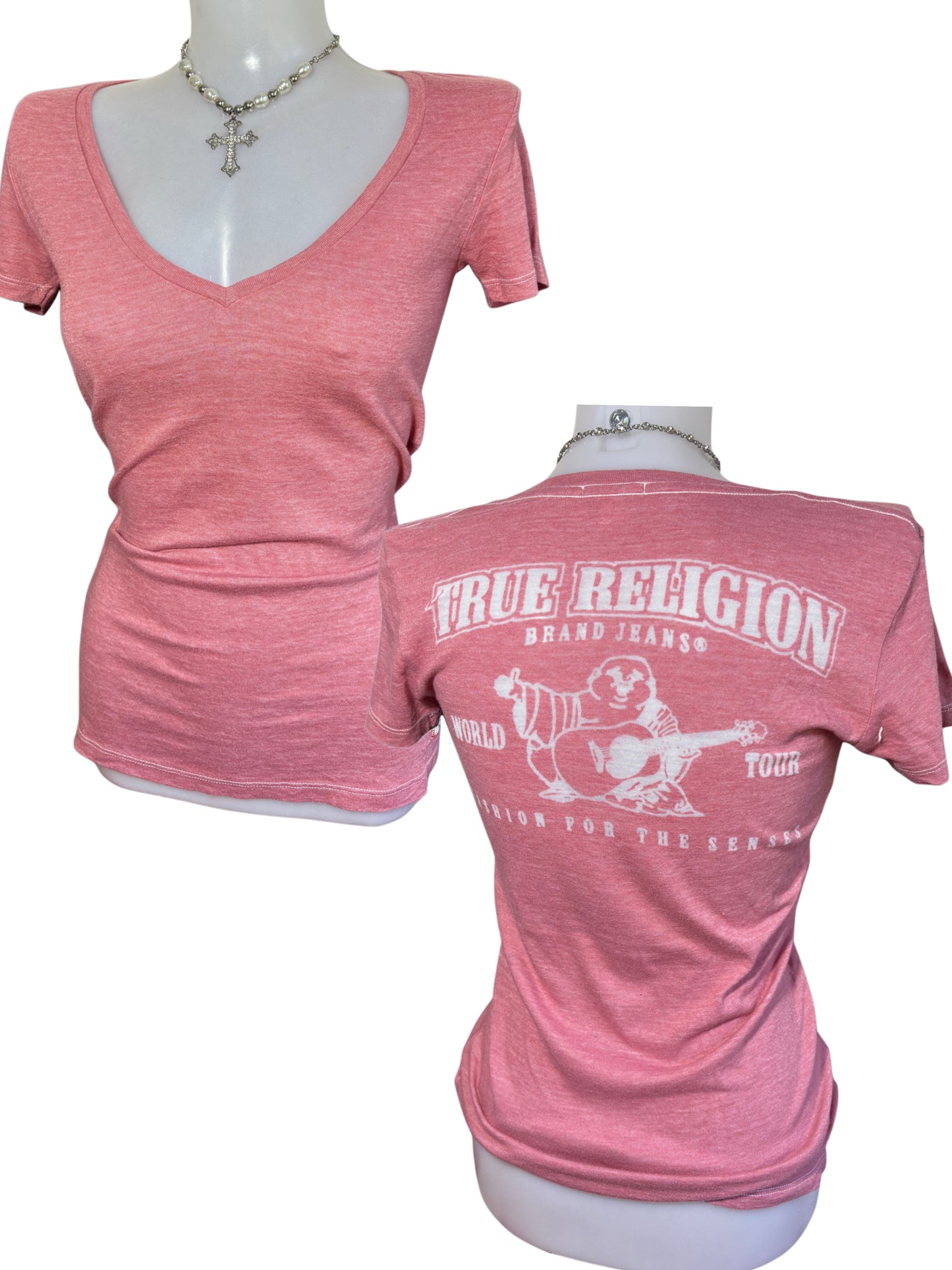 2000s True Religion baby pink t-shirt
