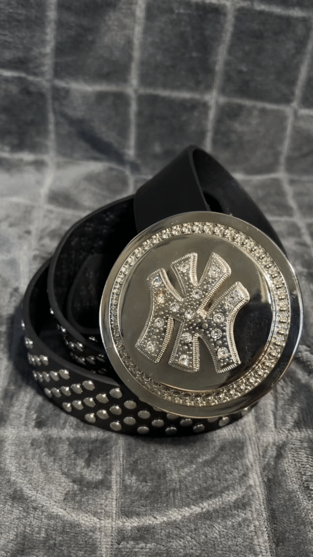 2000s New Yankess Spin Belt Pasek bling