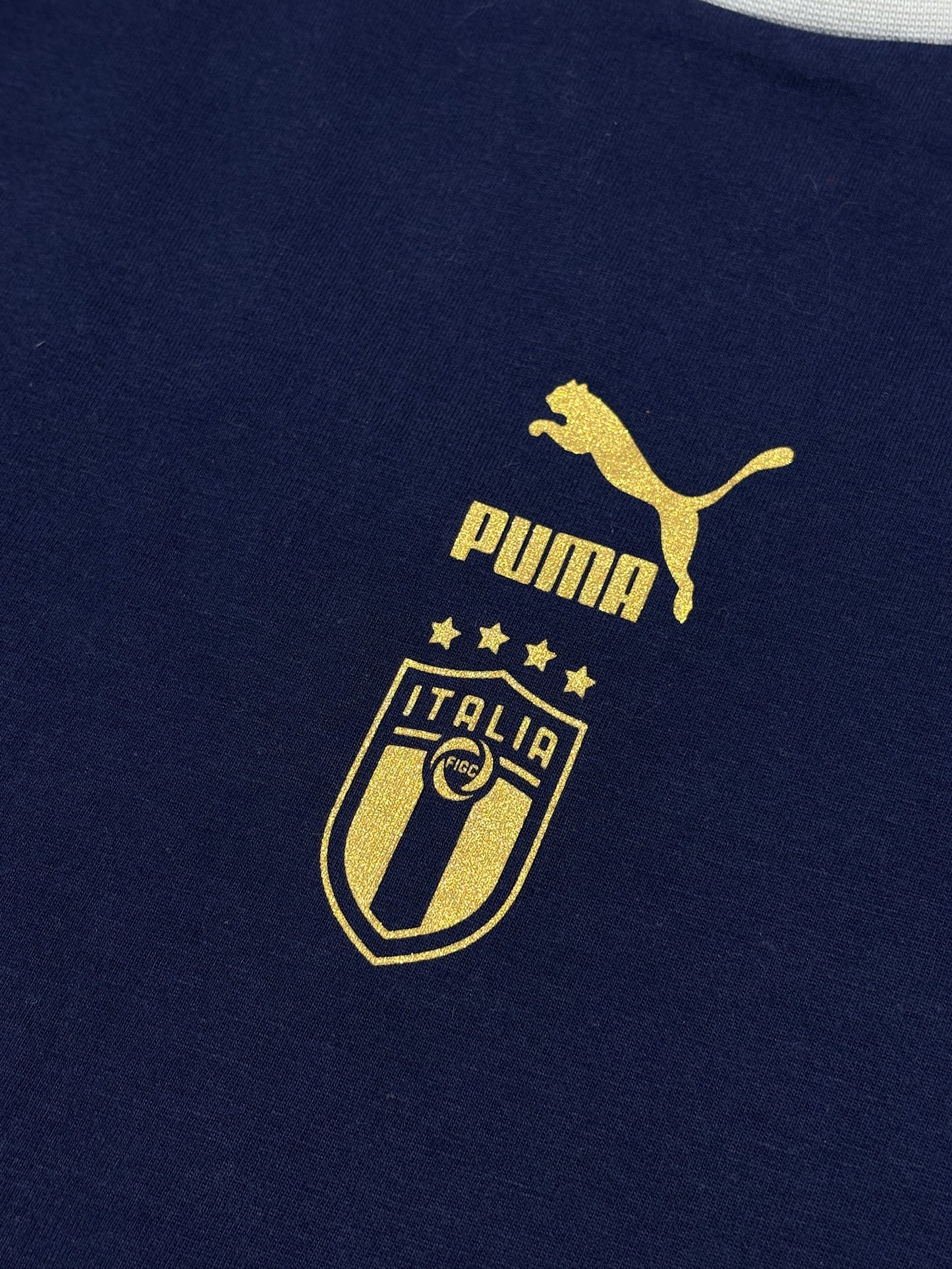 2000s Puma x Italia T-shirt Navy