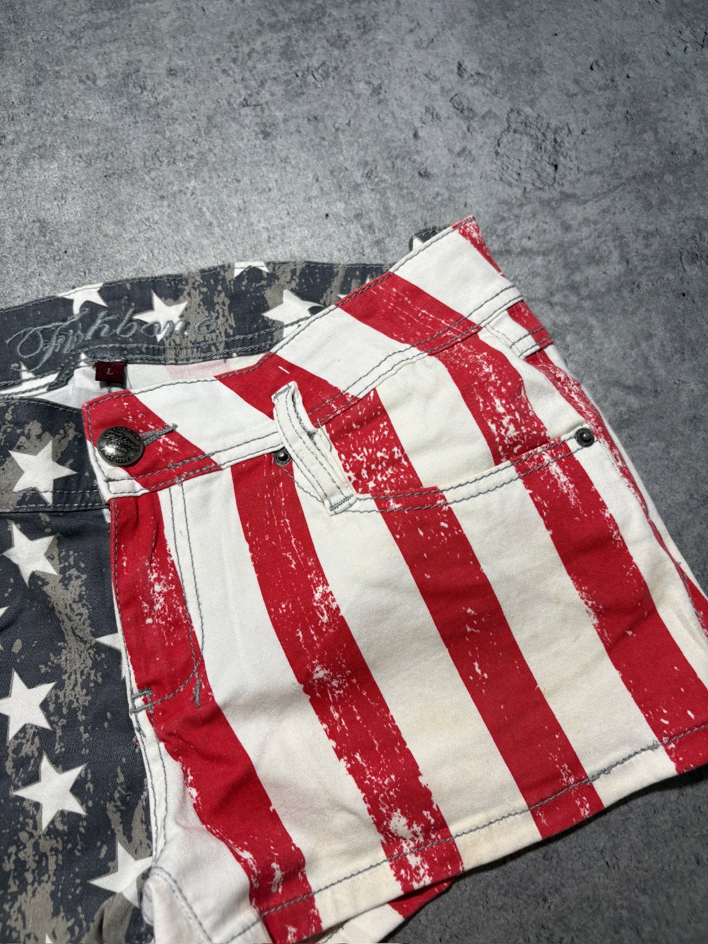 2000s Fishbone USA Flag Jeans Shorts